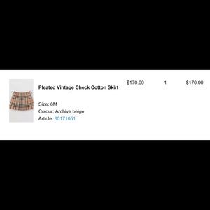 Burberry Skirt 6 Months